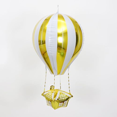 Gleemix Hängende Heißluftballon Dekoration, 2 Stück, Gold/Weiß, 29x89cm, Papier Lampions für Party Gleemix Hängende Heißluftballon Dekoration, 2 Stück, Gold/Weiß, 29x89cm, Papier Lampions für Party von Gleemix