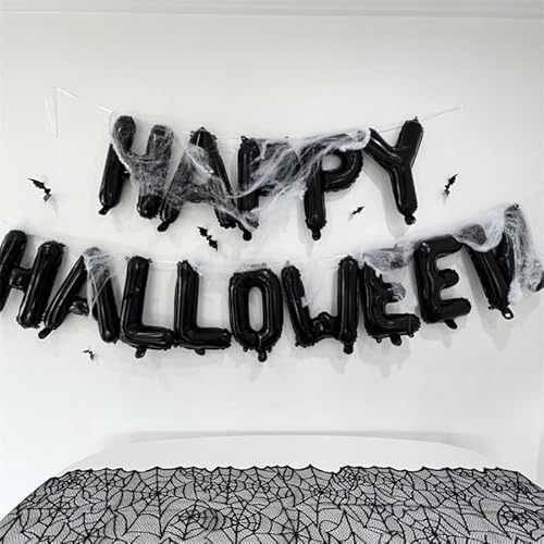 Gleemix Halloween Deko Luftballon Set, Happy Halloween Foilenballons Girlande, HalloweenBallon Set mit Fledermaus Wandaufkleber, Spinne, Spinnennetz, für Outdoor Innen Party Gleemix Halloween Deko Luftballon Set, Happy Halloween Foilenballons Girlande, HalloweenBallon Set mit Fledermaus Wandaufkleber, Spinne, Spinnennetz, für Outdoor Innen Party von Gleemix
