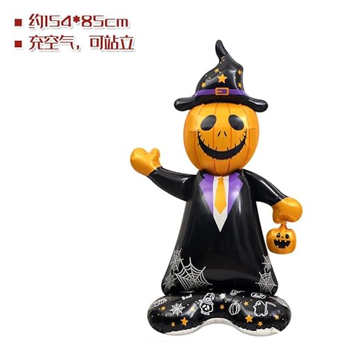 Gleemix Halloween Luftballon Kürbis, XXL Kürbis Deko Riesen Luftballons, Halloweendeko Folienballon, Stehender Kürbiss Halloween Ballon Horror Deko, 85cm Großer Luftballons für Hallowen Party Garten Gleemix Halloween Luftballon Kürbis, XXL Kürbis Deko Riesen Luftballons, Halloweendeko Folienballon, Stehender Kürbiss Halloween Ballon Horror Deko, 85cm Großer Luftballons für Hallowen Party Garten von Gleemix