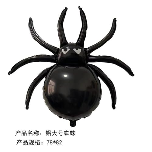 Gleemix Halloween Luftballons, 4 Stück Schwarze Spinnen Ballons, Folienballon für Party Deko, Horror Luftballon für Kinder Geschenk von Gleemix