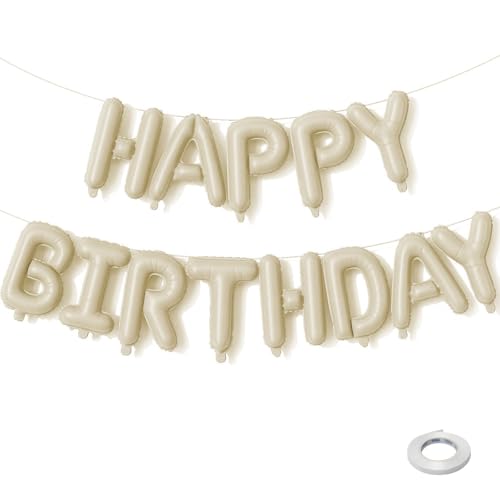Gleemix Happy Birthday Girlande Ballon, Khaki 16 Zoll Folienballon Happy Birthday, Geburtstag Ballon Banner für Mädchen Frauen Kinder Party Deko Gleemix Happy Birthday Girlande Ballon, Khaki 16 Zoll Folienballon Happy Birthday, Geburtstag Ballon Banner für Mädchen Frauen Kinder Party Deko von Gleemix