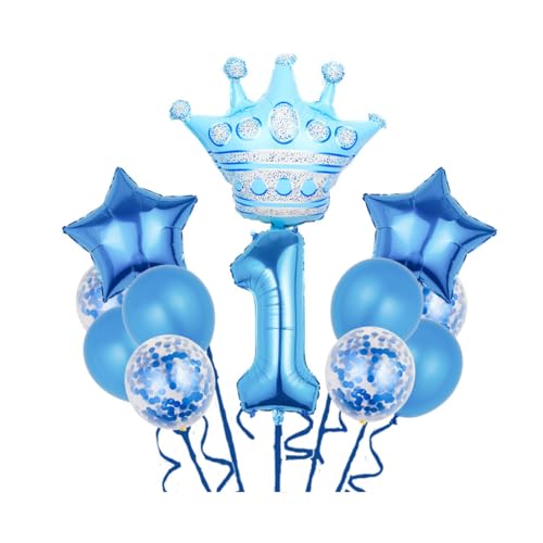 Gleemix Luftballon 1. Geburtstag Blau Kronen-Set, 1 geburtstag junge deko, 32 Zoll Riesen Folienballon 12 Stück Blau, Happy Birthday Folienballon für Jungen Kindergeburtstag Babyparty Party Deko Gleemix Luftballon 1. Geburtstag Blau Kronen-Set, 1 geburtstag junge deko, 32 Zoll Riesen Folienballon 12 Stück Blau, Happy Birthday Folienballon für Jungen Kindergeburtstag Babyparty Party Deko von Gleemix