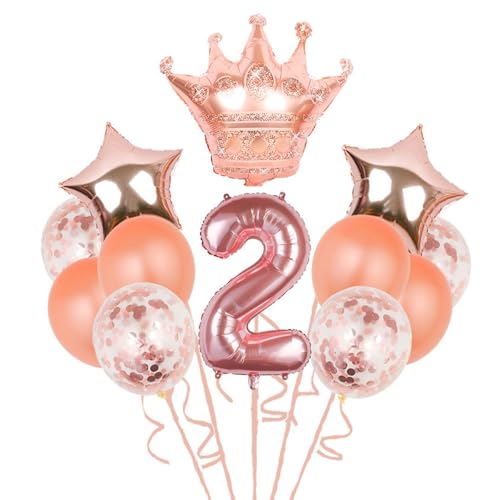 Gleemix Luftballon 2. Geburtstag Roségold, 12 Stück Ballon 2 Geburtstagdeko Set, Geburtstagsdeko 2 Jahr Mädchen, Happy Birthday Folienballon 2, für Geburtstag 2 Jahre Mädchen Gleemix Luftballon 2. Geburtstag Roségold, 12 Stück Ballon 2 Geburtstagdeko Set, Geburtstagsdeko 2 Jahr Mädchen, Happy Birthday Folienballon 2, für Geburtstag 2 Jahre Mädchen von Gleemix