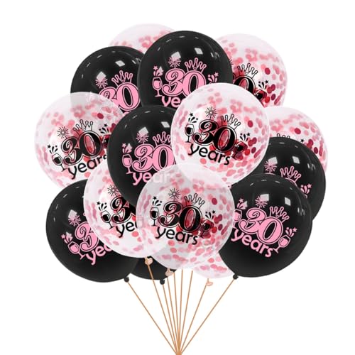 Gleemix Luftballon 30 Geburtstag Deko, 16 Stück Deko 30 Geburtstag Frauen Girlandeballons, Schwarz Rosa Helium Ballons Geburtstags, Für Geschenke Zum 30. Geburtstags Frauen Männer Birthday Partydeko von Gleemix