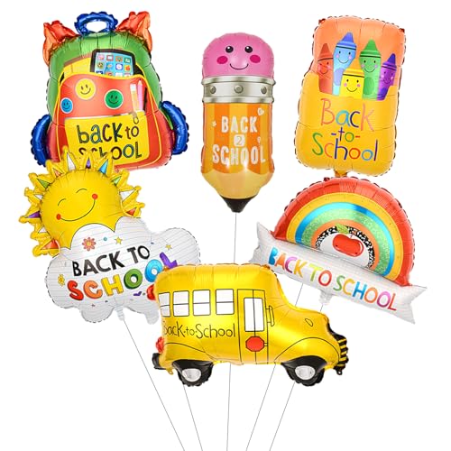 Gleemix Luftballons Einschulung Deko Set, 6 Stück Folienballon Schulanfang Deko, Helium Ballons Einschulung Schuleinführung, Zum Junge Mädchen Für Willkommen Zurück Partydekorationen Klassenzimmer Gleemix Luftballons Einschulung Deko Set, 6 Stück Folienballon Schulanfang Deko, Helium Ballons Einschulung Schuleinführung, Zum Junge Mädchen Für Willkommen Zurück Partydekorationen Klassenzimmer von Gleemix