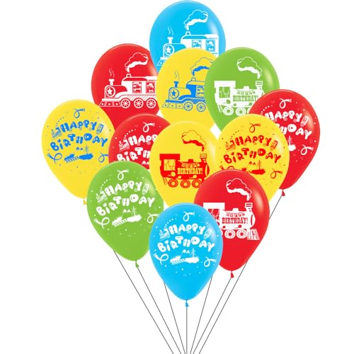 Gleemix Luftballons Geburtstag, 30 Stück, Bunt Bedruckt, Happy Birthday Motiv mit Lokomotive, Party Deko für Kinder Gleemix Luftballons Geburtstag, 30 Stück, Bunt Bedruckt, Happy Birthday Motiv mit Lokomotive, Party Deko für Kinder von Gleemix