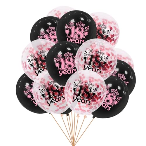 Gleemix Luftballons Geburtstag Deko 18 Jahre, 16 Stück Deko 18 Geburtstags Girlande, Happy Birthday Deko Helium Ballons Schwarz Rosa, Für Geschenke Zum 18. Geburtstag Mädchen Junge Birthday Partydeko von Gleemix