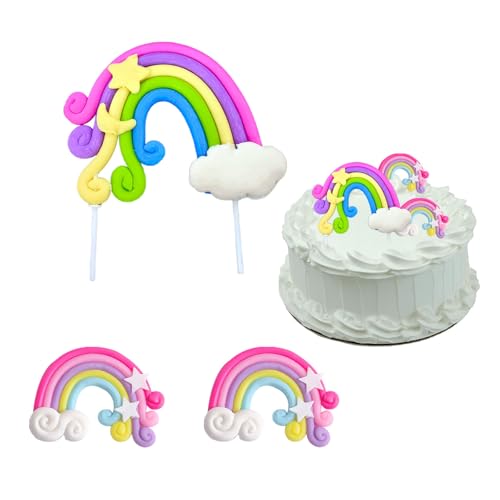 Gleemix Regenbogen Tortendeko, Personalisierter Cake Topper Wolke Kuchendeko für Kindergeburtstag, Babyparty, 3 Stück Gleemix Regenbogen Tortendeko, Personalisierter Cake Topper Wolke Kuchendeko für Kindergeburtstag, Babyparty, 3 Stück von Gleemix