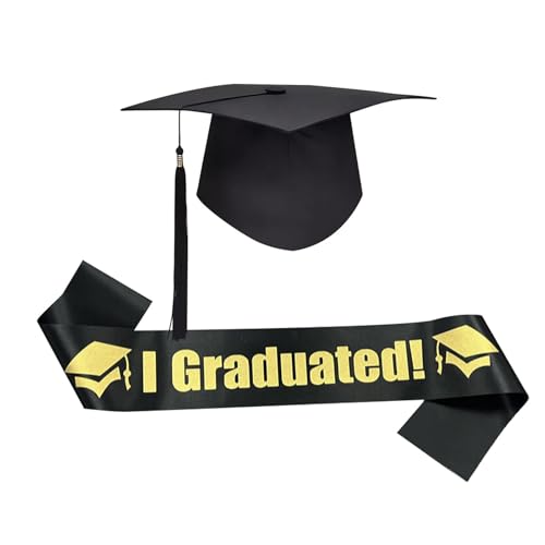 Gleemix Schwarz Doktorhut mit Graduation Schärpe, Bachelor Hut und Uni Abschluss Hut, für Hochschule Bachelor Abschlussfeier College Graduation und Graduation Deko, Cap Verstellbar für Herren Damen Gleemix Schwarz Doktorhut mit Graduation Schärpe, Bachelor Hut und Uni Abschluss Hut, für Hochschule Bachelor Abschlussfeier College Graduation und Graduation Deko, Cap Verstellbar für Herren Damen von Gleemix
