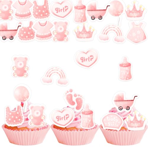 Gleevio Essbare Its a Girl Tortendeko Baby Girl,48 Stück Cupcake Deko Baby Essbare,Babyparty Tortendeko Essbar,Muffin Deko Babyparty Mädchen,Rosa Cupcake Topper Baby Girl,Kuchen Deko Taufe Mädchen Gleevio Essbare Its a Girl Tortendeko Baby Girl,48 Stück Cupcake Deko Baby Essbare,Babyparty Tortendeko Essbar,Muffin Deko Babyparty Mädchen,Rosa Cupcake Topper Baby Girl,Kuchen Deko Taufe Mädchen von Gleevio
