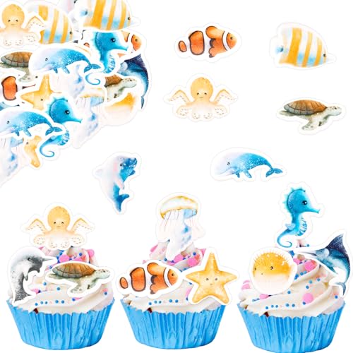 Gleevio Essbare Tortendeko Meerestiere,48 Stück Tortendeko Unterwasserwelt,Cake Topper Meerestiere,Esspapier Meerestiere,Muffin Deko Meerestiere,Ozean Kuchen Deko,Fische Cupcake Toppers Geburtstag Gleevio Essbare Tortendeko Meerestiere,48 Stück Tortendeko Unterwasserwelt,Cake Topper Meerestiere,Esspapier Meerestiere,Muffin Deko Meerestiere,Ozean Kuchen Deko,Fische Cupcake Toppers Geburtstag von Gleevio