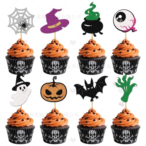 Gleevio Halloween Cupcake Topper, 24 Stück, von Gleevio