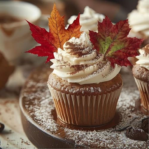 Gleevio Herbst Cupcake Topper Ahornblätter, 50 Stück, Tortendeko für Erntedankfest Gleevio Herbst Cupcake Topper Ahornblätter, 50 Stück, Tortendeko für Erntedankfest von Gleevio