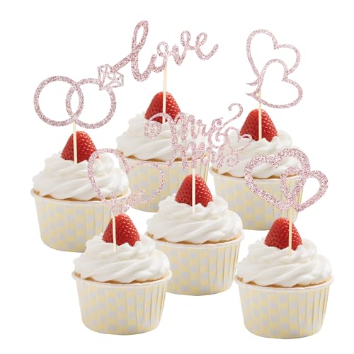 Gleevio Hochzeit Cupcake Topper, 24 Stück, Roségold, für Hochzeit und Verlobung Gleevio Hochzeit Cupcake Topper, 24 Stück, Roségold, für Hochzeit und Verlobung von Gleevio