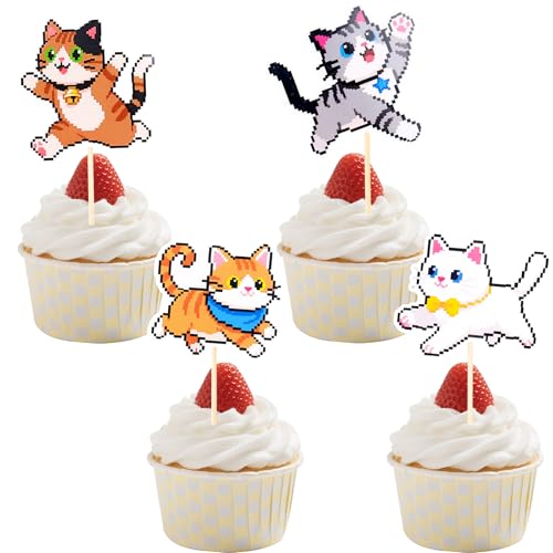 Gleevio Katzen Cupcake Dekorationen, 24 Stück Gleevio Katzen Cupcake Dekorationen, 24 Stück von Gleevio