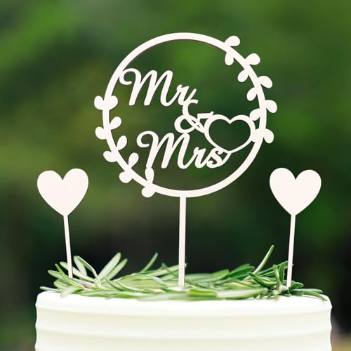 Gleevio Mr & Mrs Deko Hochzeitstorte,3 Stück Holz Tortendeko Hochzeit,Weiß Mr und Mrs Tortenstecker Hochzeitstorten Deko,Herz Cake Topper Hochzeit Holz,Mr & Mrs Deko Torte für Verlobung Antrag 15cm Gleevio Mr & Mrs Deko Hochzeitstorte,3 Stück Holz Tortendeko Hochzeit,Weiß Mr und Mrs Tortenstecker Hochzeitstorten Deko,Herz Cake Topper Hochzeit Holz,Mr & Mrs Deko Torte für Verlobung Antrag 15cm von Gleevio