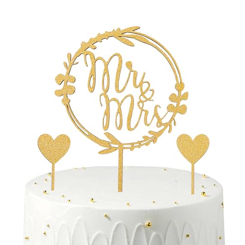 Gleevio Mr & Mrs Deko Hochzeitstorte aus Holz, 3 Stück Glitzer Mr und Mrs Tortendeko Hochzeit Gold, Cake Topper Hochzeit, Mr und Mrs Tortenstecker Hochzeitstorten Deko für Jubiläum Verlobung Antrag Gleevio Mr & Mrs Deko Hochzeitstorte aus Holz, 3 Stück Glitzer Mr und Mrs Tortendeko Hochzeit Gold, Cake Topper Hochzeit, Mr und Mrs Tortenstecker Hochzeitstorten Deko für Jubiläum Verlobung Antrag von Gleevio