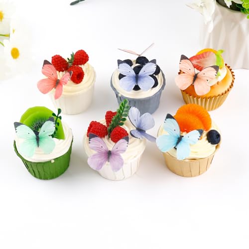Gleevio Schmetterling Tortendeko Essbar,50 Stück Essbare Schmetterlinge für Torte Bunt,Esspapier Schmetterling Deko Torte Mädchen,Kuchen Deko Schmetterlinge Essbar Muffin Deko,Hochzeit Cupcake Deko Gleevio Schmetterling Tortendeko Essbar,50 Stück Essbare Schmetterlinge für Torte Bunt,Esspapier Schmetterling Deko Torte Mädchen,Kuchen Deko Schmetterlinge Essbar Muffin Deko,Hochzeit Cupcake Deko von Gleevio