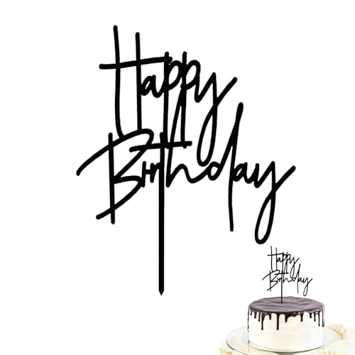 Gleevio Schwarz Happy Birthday Tortendeko von Gleevio