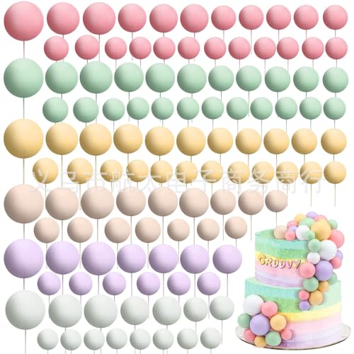 Gleevio Tortendeko Kugeln, 50 Macaron-Farbige Mini-Ballons Tortenaufleger, 2-4 cm, Rosa, Grün, Gelb, Lila, Weiß, für Hochzeit, Babyparty, Geburtstag Gleevio Tortendeko Kugeln, 50 Macaron-Farbige Mini-Ballons Tortenaufleger, 2-4 cm, Rosa, Grün, Gelb, Lila, Weiß, für Hochzeit, Babyparty, Geburtstag von Gleevio