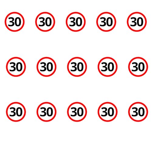 Gleevio Verkehrszeichen Cupcake Topper, 48 Stück, 4,5 cm, mit Aufbewahrungsbox (30) von Gleevio