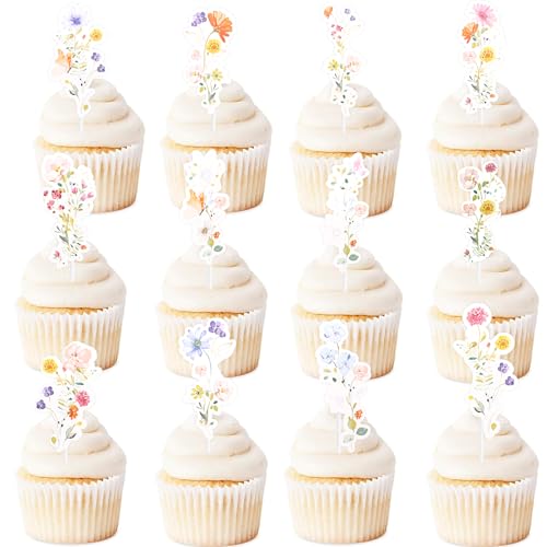 Gleevio Wildblumen Tortendeko Babyparty,36 Stück Blumen Cupcake Topper Geburtstag,Blumen Deko Torte Hochzeit,Blumen Kuchendeko Babyshower,Blume Muffin Deko für Baby Mädchen Junge,Blumen Cupcake Deko Gleevio Wildblumen Tortendeko Babyparty,36 Stück Blumen Cupcake Topper Geburtstag,Blumen Deko Torte Hochzeit,Blumen Kuchendeko Babyshower,Blume Muffin Deko für Baby Mädchen Junge,Blumen Cupcake Deko von Gleevio