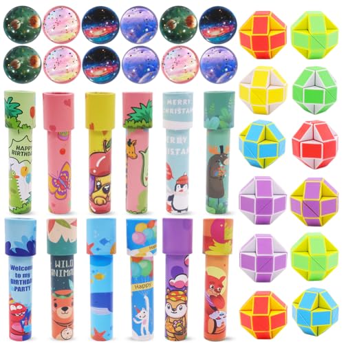 GlibberToy Kindergeburtstag Mitgebsel Gastgeschenke 36 Stück Set,Klassisches Kaleidoskope Kinder und Flummi Planeten Spielzeug,Blöcke Magische Schlange für Jungen Mädchen give aways Partygeschenke GlibberToy Kindergeburtstag Mitgebsel Gastgeschenke 36 Stück Set,Klassisches Kaleidoskope Kinder und Flummi Planeten Spielzeug,Blöcke Magische Schlange für Jungen Mädchen give aways Partygeschenke von GlibberToy