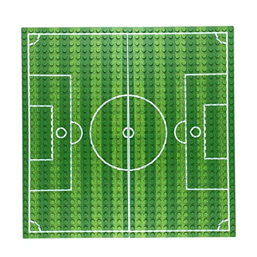 Glimetal 2St. Bauplatten Straße Grün Fußball Platten, 16 x 32 Löcher, 10 x 5 Zoll Bausteine Grundplatte von Glimetal