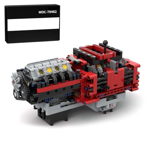 Glimetal Technik GTE 8 Speed Motor Bausatz mit Getriebe, 777 Teile V8 Engine STEM Bauspielzeug Klemmbaustein MOC-79482 Glimetal Technik GTE 8 Speed Motor Bausatz mit Getriebe, 777 Teile V8 Engine STEM Bauspielzeug Klemmbaustein MOC-79482 von Glimetal