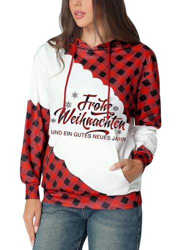 Glimnerize Weihnachten Damen Kapuzenpullover Christmas Jumper Weihnachtsshirt Weihnachtspullover mit Tasche Weihnacht Hoodie A3 L Glimnerize Weihnachten Damen Kapuzenpullover Christmas Jumper Weihnachtsshirt Weihnachtspullover mit Tasche Weihnacht Hoodie A3 L von Glimnerize