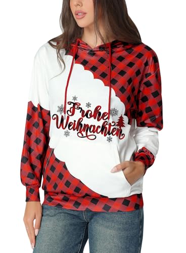 Glimnerize Weihnachten Damen Kapuzenpullover mit Tasche Weihnachtsshirt Weihnachtspullover Christmas Jumper Weihnacht Hoodie A5 L Glimnerize Weihnachten Damen Kapuzenpullover mit Tasche Weihnachtsshirt Weihnachtspullover Christmas Jumper Weihnacht Hoodie A5 L von Glimnerize