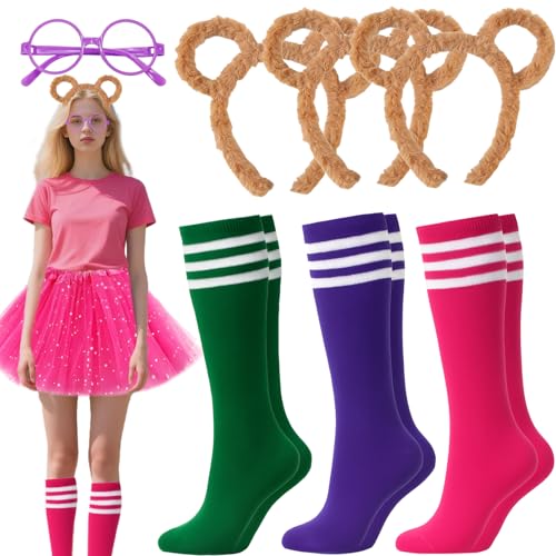 Streifenhörnchen-Kostüme, Streifenhörnchen-Stirnbänder, Brillen, Socken, Streifenhörnchen-Outfit für Halloween, Weltbuchtag (A) von Glirop