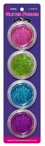 Glitter-Tattoo-Nachfüllpackung: Extragroßes Kosmetik-Glitter-Pastellfarben-4er-Pack für Temporäre Tattoos/Glitter-Tattoos Glitter-Tattoo-Nachfüllpackung: Extragroßes Kosmetik-Glitter-Pastellfarben-4er-Pack für Temporäre Tattoos/Glitter-Tattoos von GlitZGlam