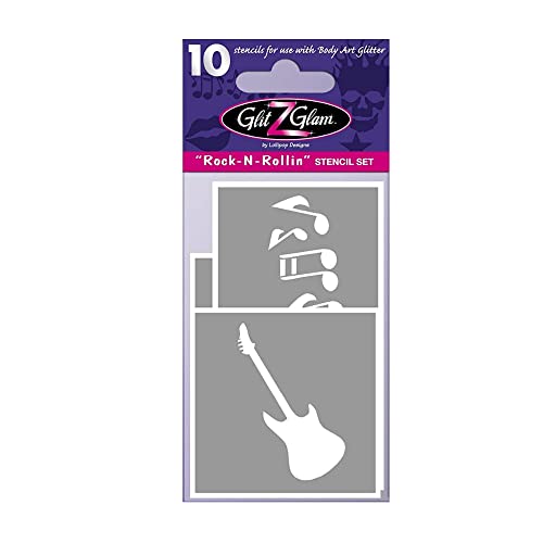 Temporär-Tattoos: Rock-N-Rollin Tattoo-Schablonen-Set für Glitzer-Tattoos von GlitZGlam
