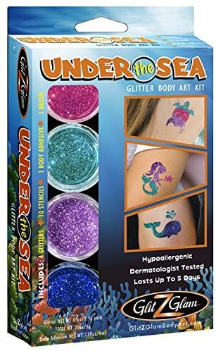Unter dem Meer Glitter Tattoo Set - Temporäre Tattoos & Körperkunst von GlitZGlam