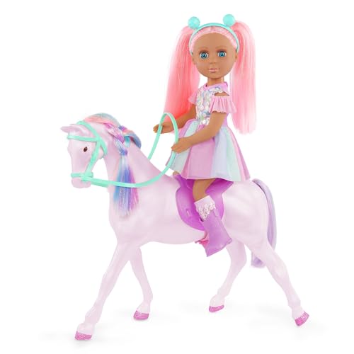 Glitter Girls 35,6 cm große Puppe und Pferd, Blaue Augen und rosa Haare, Regenbogen-Mähne und Abnehmbarer Sattel, Cowgirl-Stiefel, Cup Hut und Kleid, Spielzeug für Kinder ab Glitter Girls 35,6 cm große Puppe und Pferd, Blaue Augen und rosa Haare, Regenbogen-Mähne und Abnehmbarer Sattel, Cowgirl-Stiefel, Cup Hut und Kleid, Spielzeug für Kinder ab von Glitter Girls