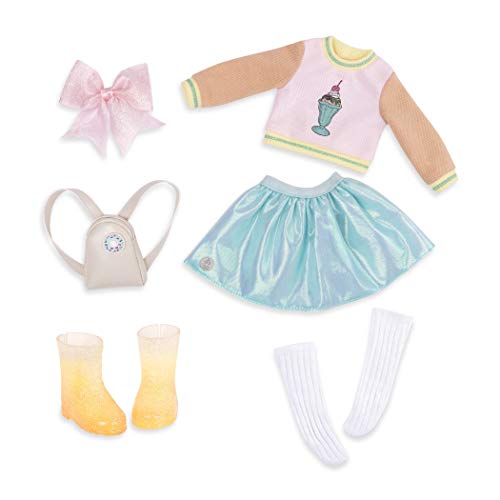 Glitter Girls Deluxe Puppenkleidung 36 cm Puppen Sweet Dazzle Outfit – Top, Rock, Rucksack, Strümpfe – Zubehör für Puppen, Spielzeug ab 3 Jahren von Glitter Girls
