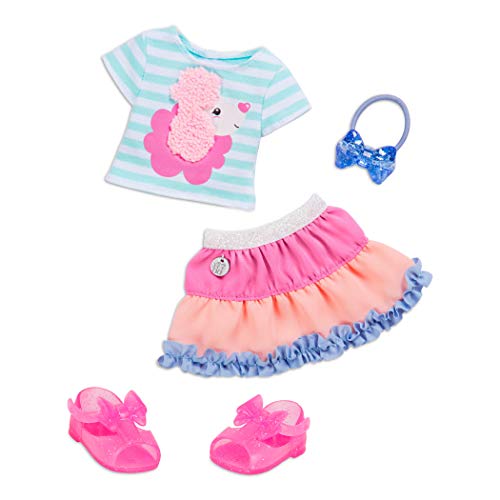 Glitter Girls Puppenkleidung 36 cm Puppen Pudel Outfit – T-Shirt, Rock, Haargummi und Schuhe – Zubehör für Puppen, Spielzeug ab 3 Jahren von Glitter Girls
