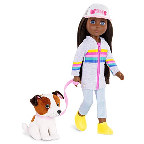Glitter Girls Puppe Jana und Hund Cuddles – Bewegliche 36 cm Puppe mit braunen Haaren, Puppenkleidung und Kuscheltier – Spielzeug ab 3 Jahren (9 Teile) von Glitter Girls