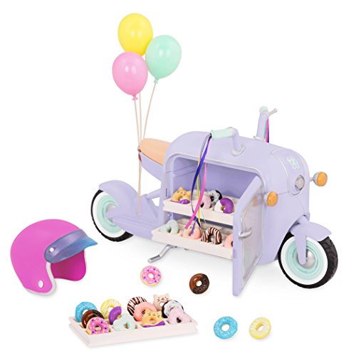 Glitter Girls Donut Lieferservice Roller für 36 cm Puppe – Fahrzeug Puppenzubehör mit Zubehör für Puppen – Spielzeug für Kinder ab 3 Jahren (30 Teile) von Glitter Girls