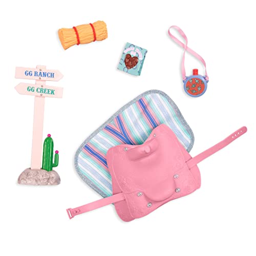 Glitter Girls Puppenzubehör – Reiter Zubehör Set mit Sattel, Trinkflasche und mehr – Accessoires für 36 cm Puppen, Puppenhaus Puppenmöbel Spielzeug für Kinder ab 3 Jahren von Glitter Girls