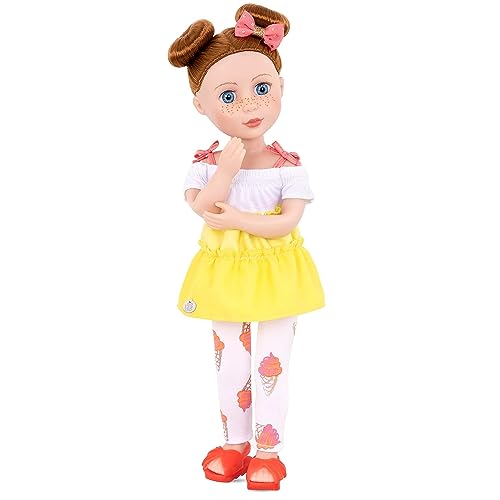 Glitter Girls Puppe Charlie – Bewegliche 36 cm Puppe mit Puppenkleidung, Zubehör und roten langen Haare zum Frisieren – Spielzeug ab 3 Jahren (6 Teile) von Glitter Girls