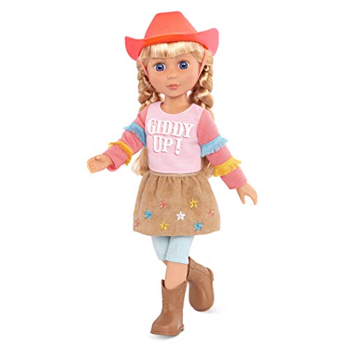 Glitter Girls Puppe Cowgirl Floe – Bewegliche 36 cm Puppe mit Cowboy Puppenkleidung, Zubehör und langen Haaren zum frisieren – Spielzeug ab 3 Jahren von Glitter Girls