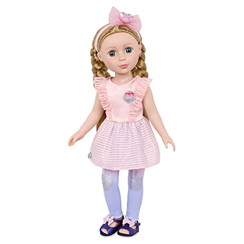 Glitter Girls Puppe Emilia – Bewegliche 36 cm Puppe mit Puppenkleidung, Zubehör und blonden langen Haare zum Frisieren – Spielzeug ab 3 Jahren (6 Teile) von Glitter Girls
