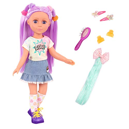 Glitter Girls Puppe zum Frisieren Luma – Bewegliche 36 cm Puppe mit Extensions, Haarspangen, Kleidung, Zubehör – Spielzeug ab 3 Jahre (17 Teile) von Glitter Girls
