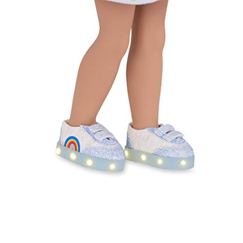 Glitter Girls Puppenzubehör Schuhe Skip to the Rainbow – Leuchtende Schuhe mit LED Lichtern – Puppenkleidung 36 cm, Spielzeug für Kinder ab 3 Jahre von Glitter Girls