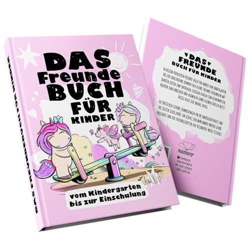 Glitzer im Kopf Freundebuch Kindergarten Einhorn I Einhorn Mina I Vom Kindergarten bis zur Schulzeit I liebevoll gestaltetes Kindergarten-Freundebuch von Glitzer im Kopf