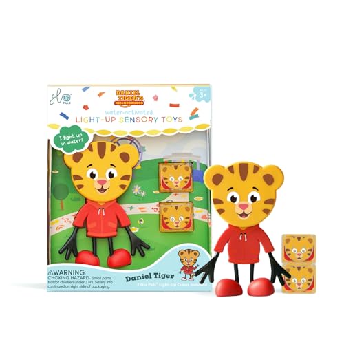 Glo Pals Daniel Tiger Leuchtfiguren Set mit 2 Leuchtwürfeln, Wasserspielzeug für Kinder, Badespielzeug Glo Pals Daniel Tiger Leuchtfiguren Set mit 2 Leuchtwürfeln, Wasserspielzeug für Kinder, Badespielzeug von Glo Pals