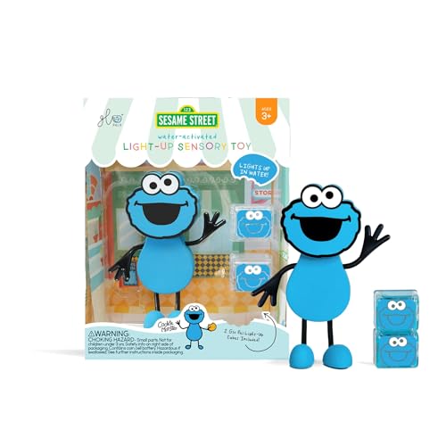 Glo Pals Krümelmonster Bade-Spielzeug mit Leuchtfunktion, Sesamstraße Figur von Glo Pals