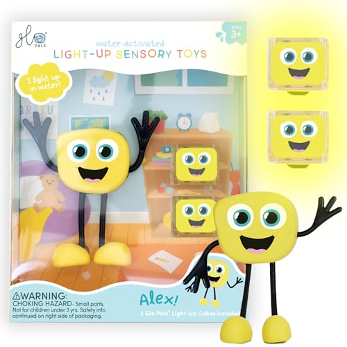 Glo Pals Alex Figur mit 2 Leuchtwürfeln, Wasserspielzeug, Badewannenspielzeug von Glo Pals